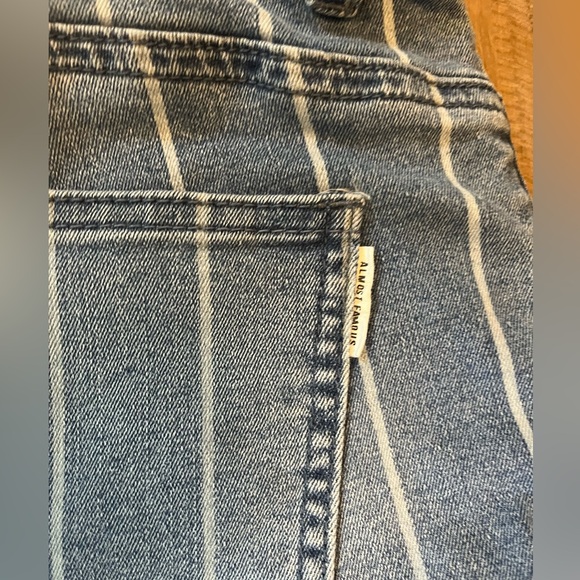 Almost Famous Light Blue and White Striped Skinny Overalls SZ M - Picture 9 of 15